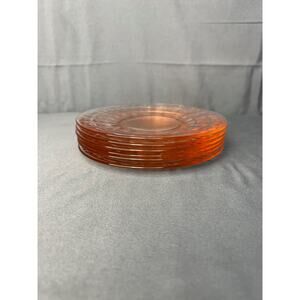 MCM Vintage Depression Glass Set of 6 Pink 6" Plates